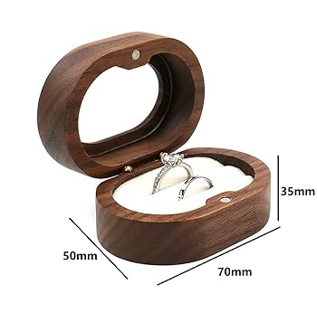 Amazon｜koundeneko 指輪ケース 2枚用 クリア窓付き 木製 リング